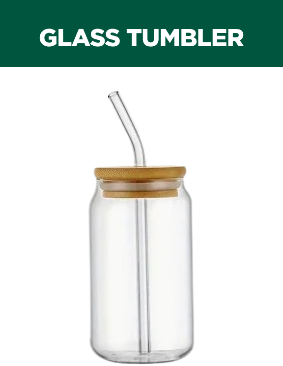 Glass Tumbler with Glass Straw